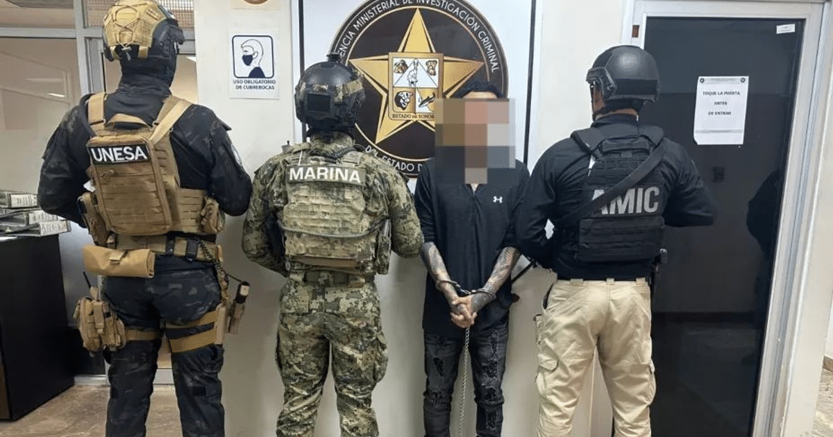 Agentes de seguridad detienen a sospechoso en Sonora, vinculado a caso de feminicidio.