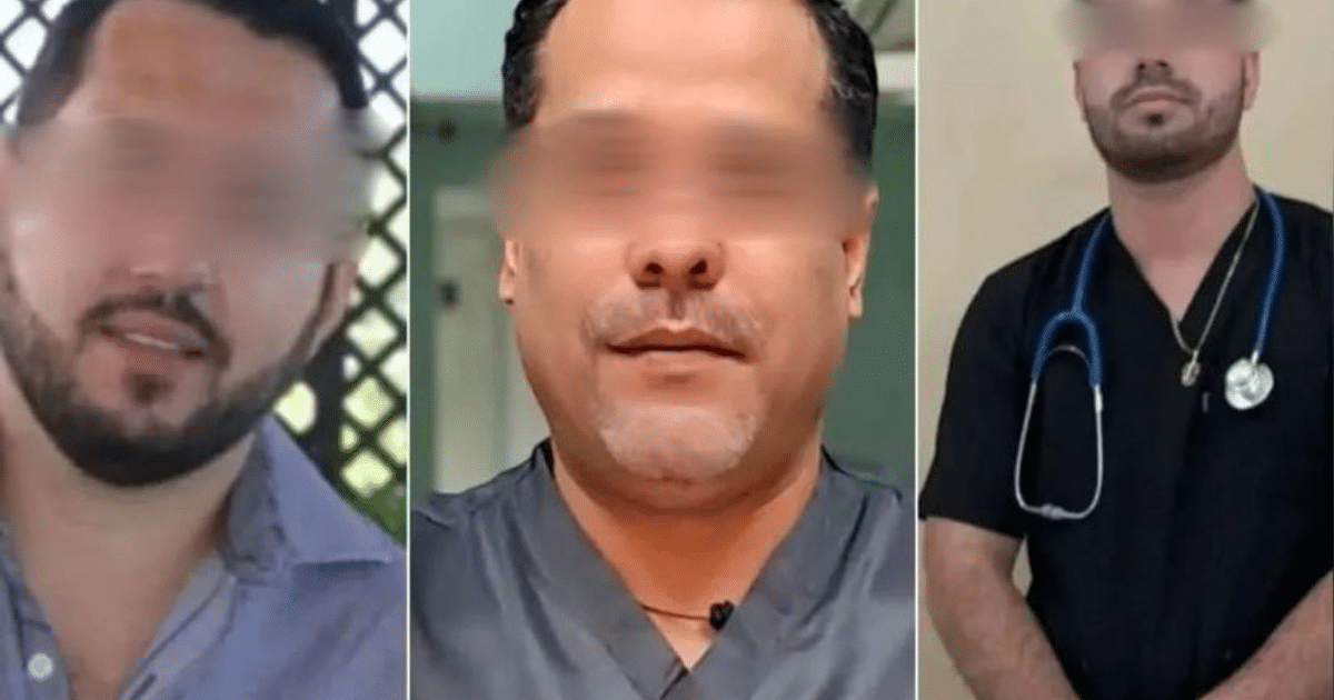 Tres hombres en diferentes contextos: al aire libre, en un lugar de trabajo y un profesional de la salud con estetoscopio.