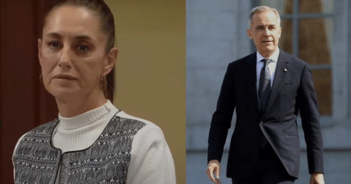 Mujer con suéter blanco y negro y hombre en traje oscuro en Toronto