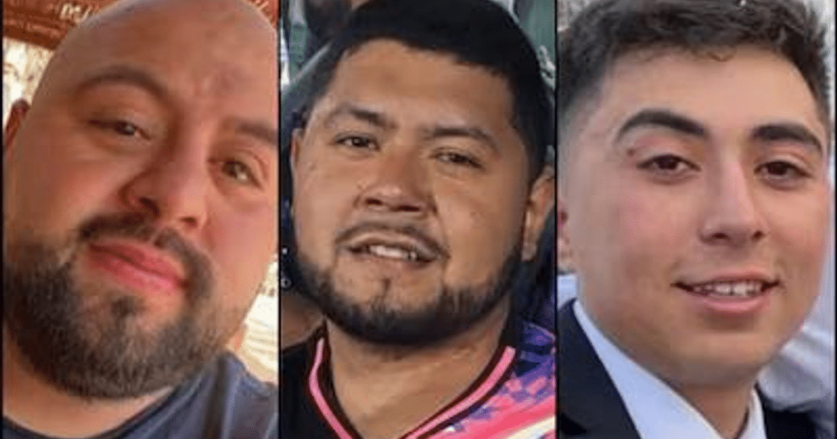 Tres rostros de hombres relacionados con el caso de desaparición en Mazatlán.