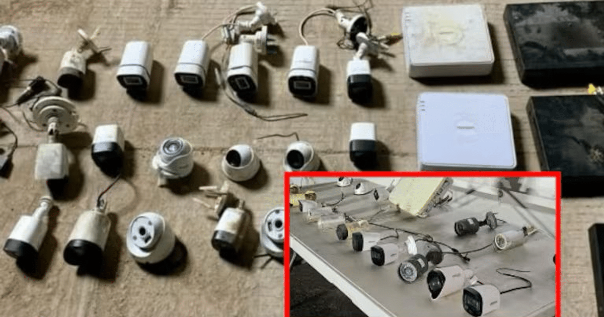 Cámaras de seguridad y componentes retirados en Sinaloa durante un operativo interinstitucional.