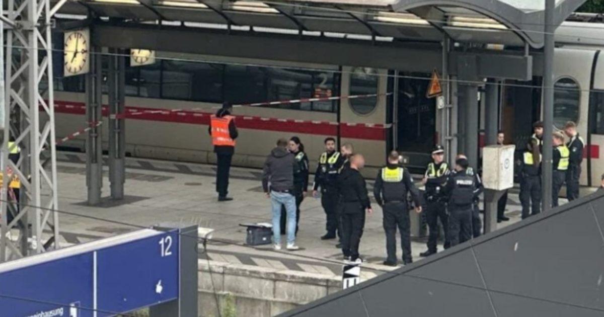 Policías y personal de seguridad en estación de tren de Hamburgo tras ataque con cuchillo