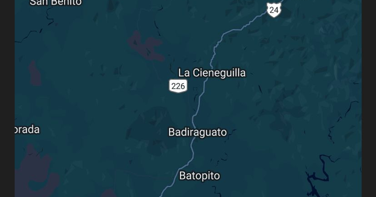 Mapa de Badiraguato con carreteras y localidades destacadas