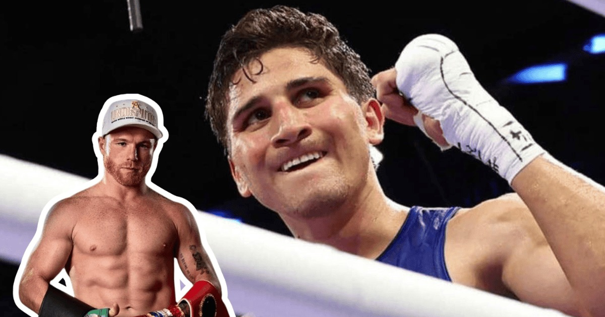 Boxeador en acción durante un combate, relacionado con el control de peso de Canelo Álvarez y Jaime Munguía.