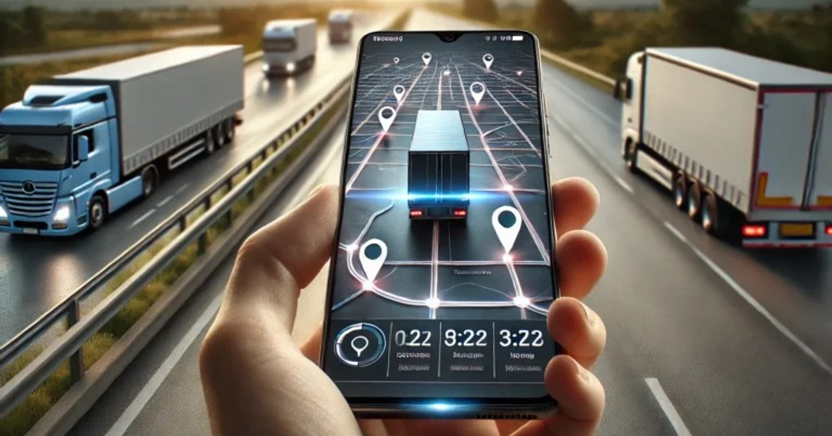 Persona usando móvil para rastrear camiones en carretera, relacionado con Centinela 2.0 y seguridad vial en México.