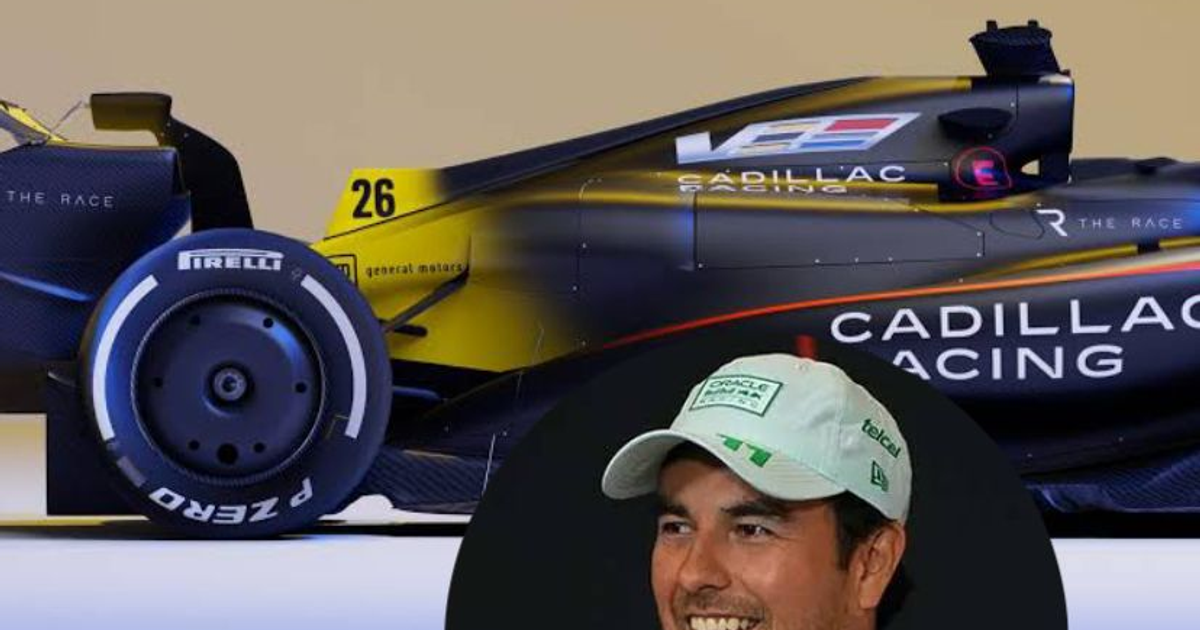 Coche de Fórmula 1 de Cadillac Racing con Sergio 'Checo' Pérez