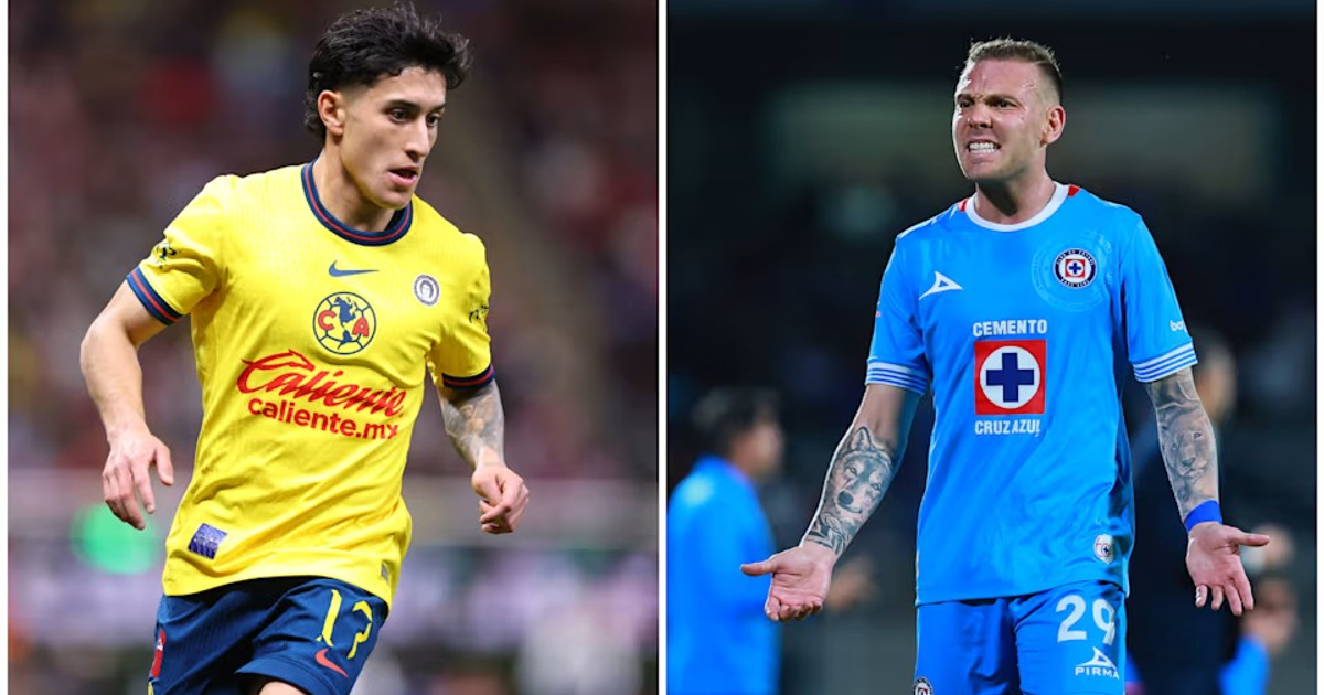 Futbolistas de Cruz Azul y América en acción durante la semifinal del Torneo Clausura 2025.