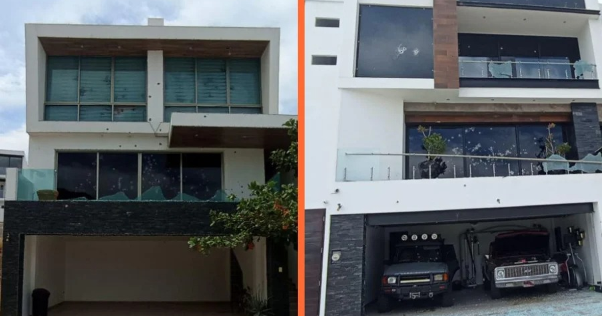 Casa moderna en Culiacán con daños visibles tras actos vandálicos