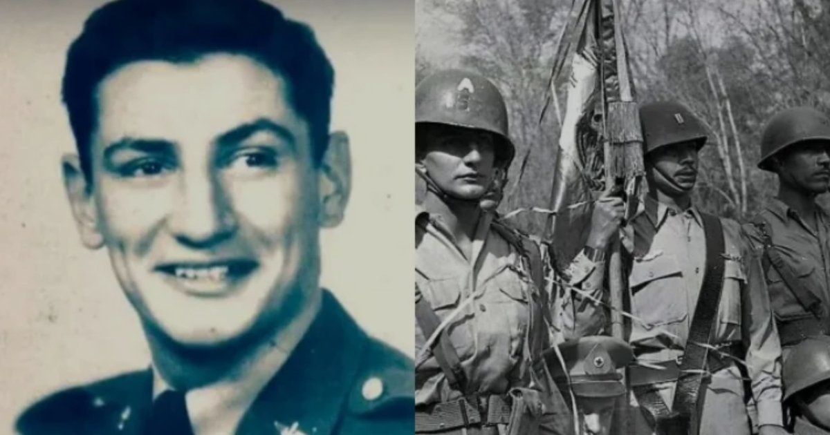 Retrato de César Maximiliano Gutiérrez Marín y soldados del Escuadrón 201