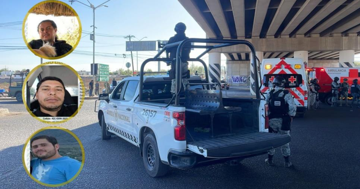 Camioneta de la Guardia Nacional y ambulancias en operativo de rescate en Culiacán