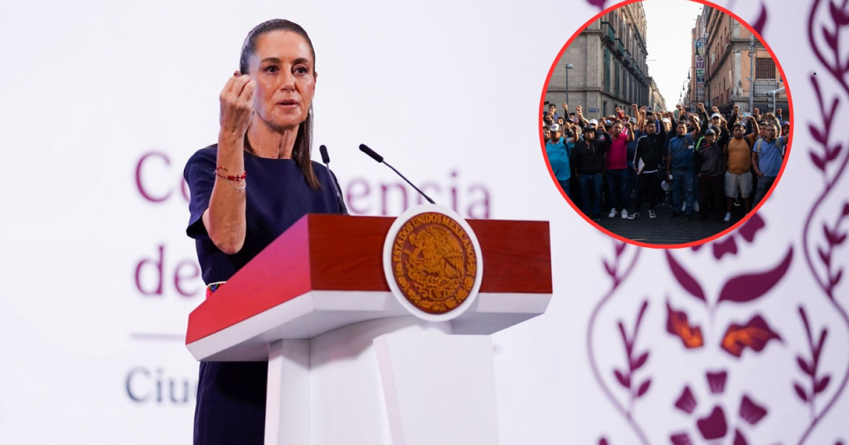 Mujer en podio durante conferencia sobre negociación con la CNTE y protestas magisteriales.