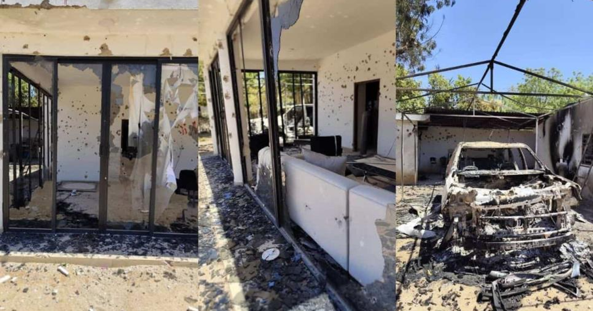 Vivienda dañada por ataque armado en El Palmar de los Leal, con paredes perforadas y vehículo destruido.