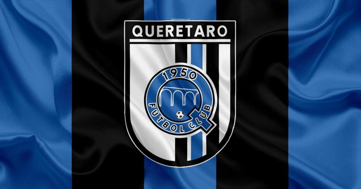 Logotipo del Club Querétaro con colores negro, azul y blanco, y la fecha '1950'.