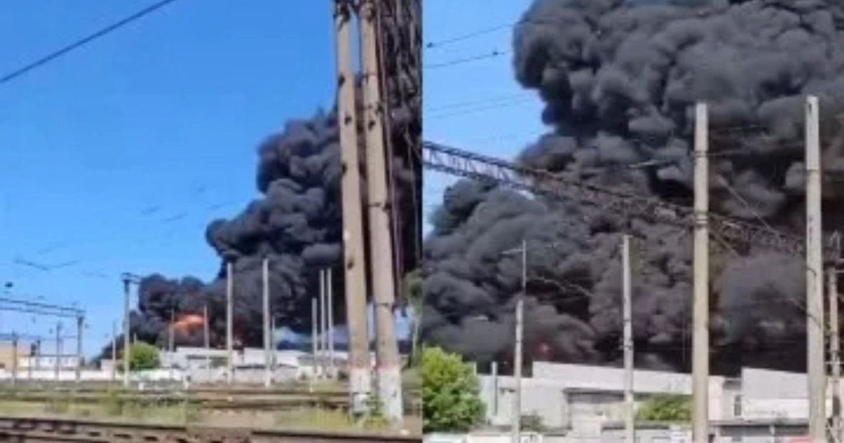 Nube de humo negro en Cheboksary tras ataque en planta de investigación