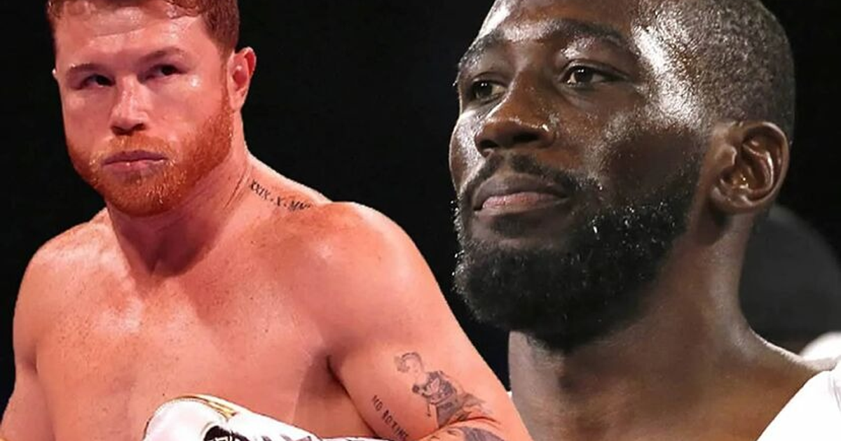 Terence Crawford y Saúl 'Canelo' Álvarez en un tenso cara a cara durante la conferencia de prensa en Nueva York.