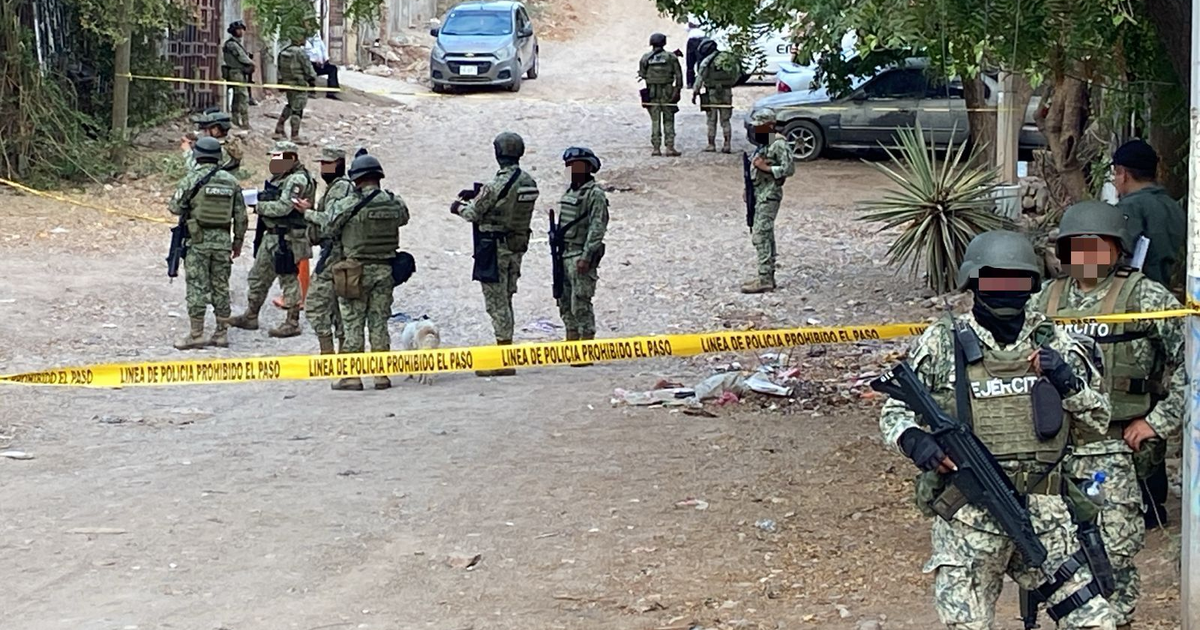 Fuerzas de seguridad en escena de crimen acordonada en Culiacán