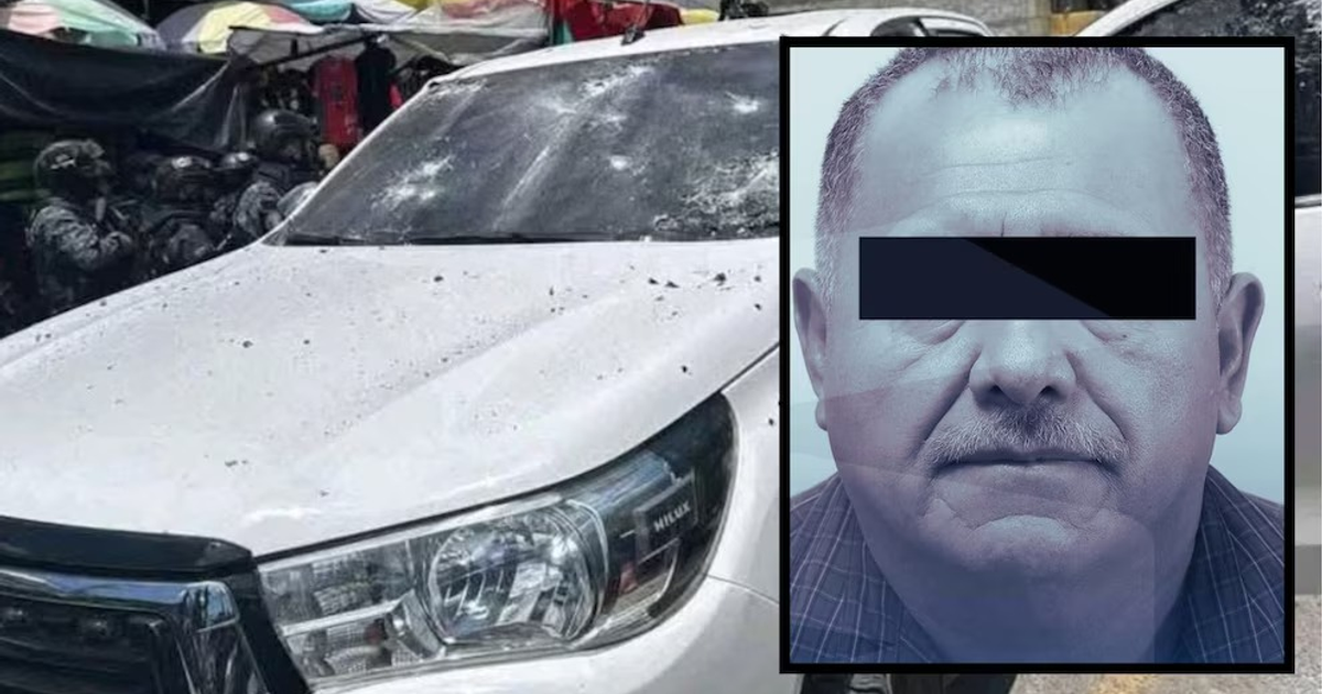 Vehículo blanco con impactos de bala en operativo fronterizo México-Guatemala