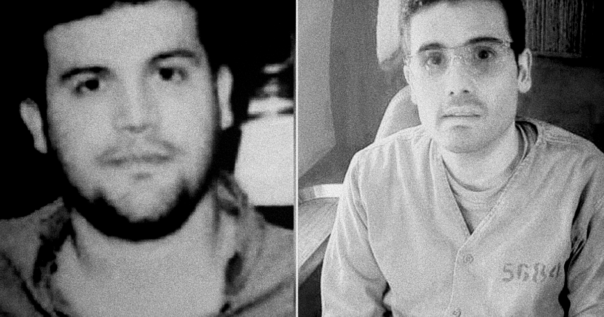 Dos fotografías en blanco y negro de Víctor Manuel Barraza Pablos, alias “El 40”, líder del Cártel de Sinaloa.