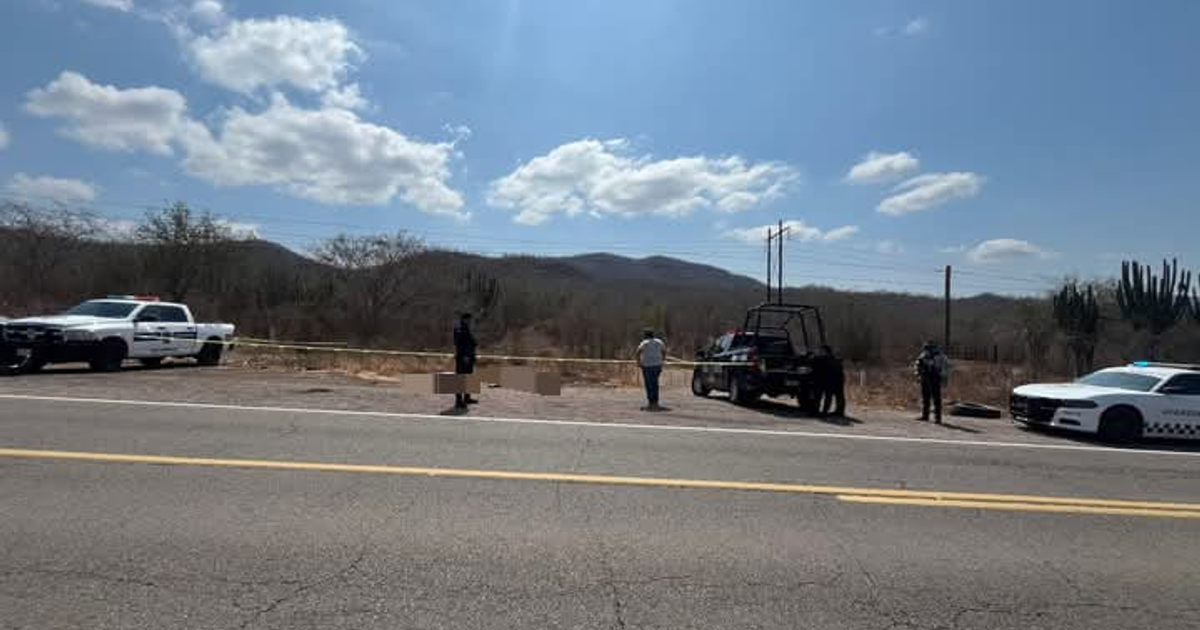 Operativo policial en carretera Mazatlán–Culiacán con vehículos y cinta amarilla