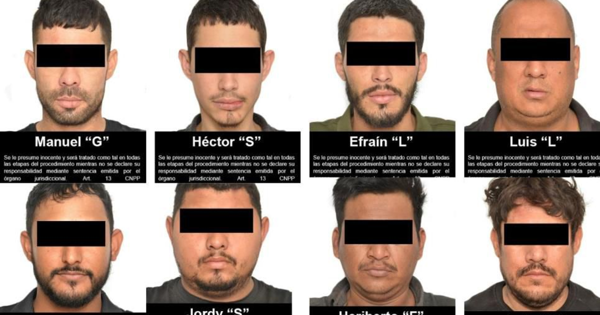 Fotografías de personas con etiquetas de presunción de inocencia, relacionadas con el enfrentamiento en Angostura.