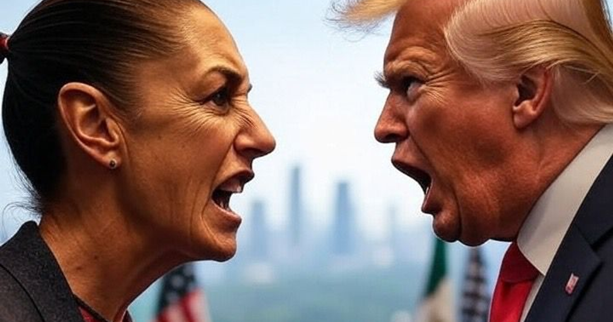 Dos personas discutiendo en un entorno urbano, simbolizando el conflicto arancelario entre México y Estados Unidos.