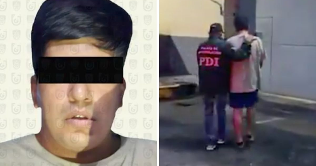 Agente de la PDI escolta a detenido en operativo en Tulum, Quintana Roo.