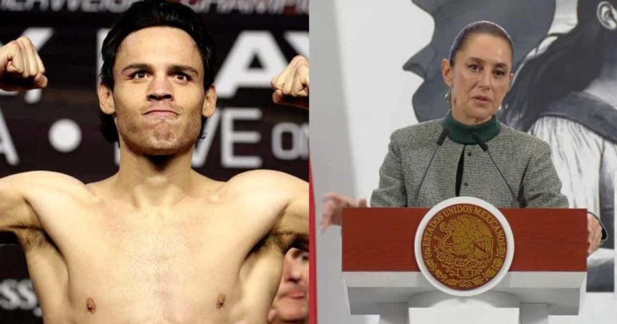 Julio César Chávez Jr. en evento deportivo y figura política en podio gubernamental