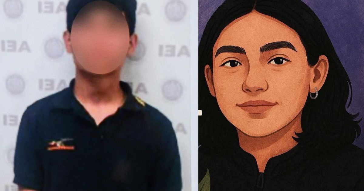 Imagen compuesta por una foto de rostro difuminado y una ilustración de una joven, vinculada al caso de feminicidio en Baja California.