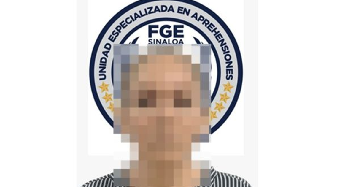 Persona con rostro pixelado frente al logotipo de FGE Sinaloa, relacionado con un caso de feminicidio.