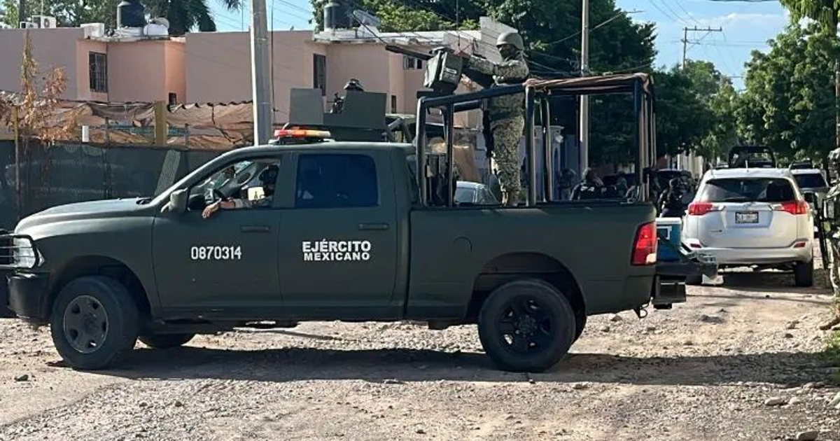 Vehículo del ejército mexicano en operativo de seguridad en Culiacán