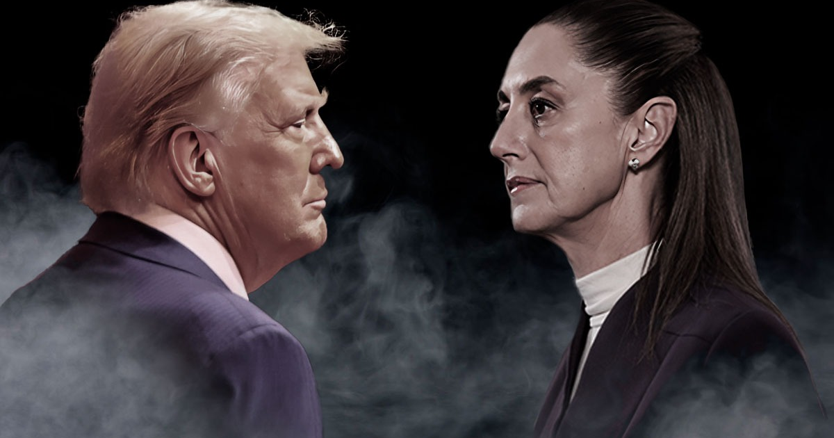 Dos personas enfrentadas en un entorno dramático, representando el esfuerzo de México en la seguridad fronteriza.