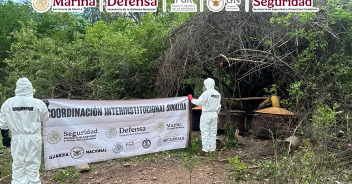 Operativo de seguridad en laboratorio clandestino de droga en Sinaloa