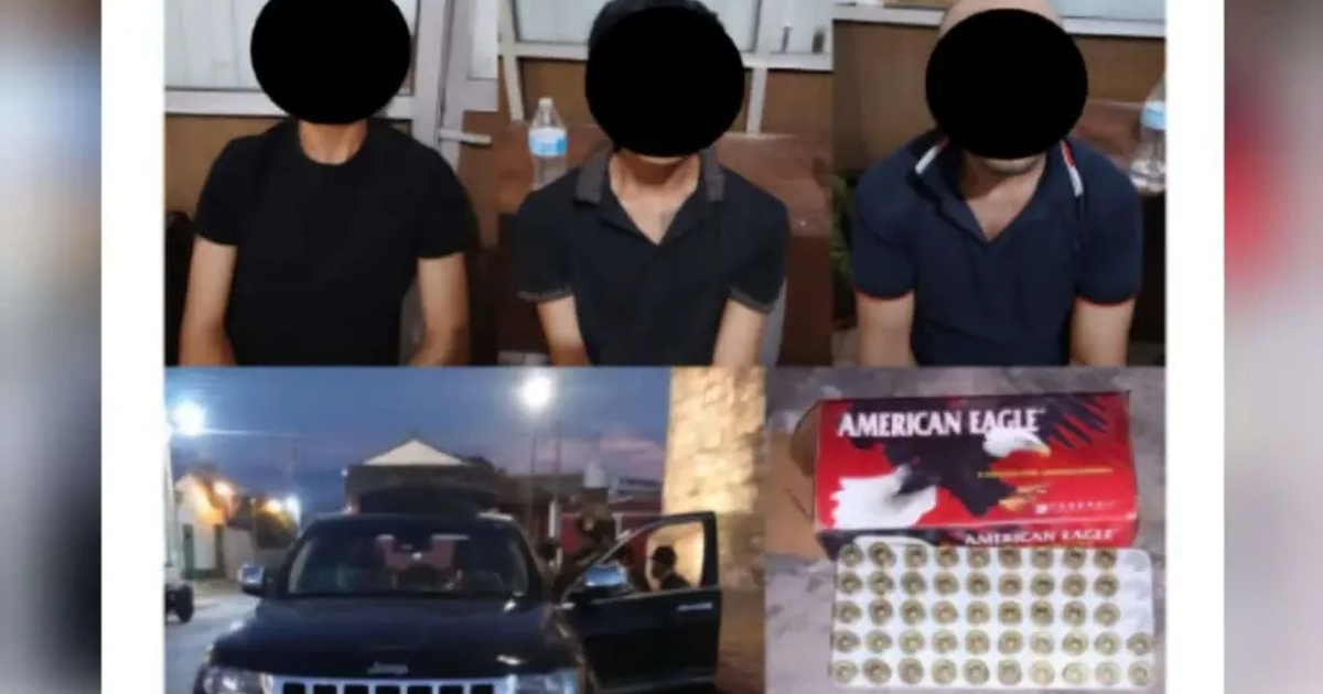 Personas detenidas en estación policial con municiones aseguradas en Concordia, Sinaloa.