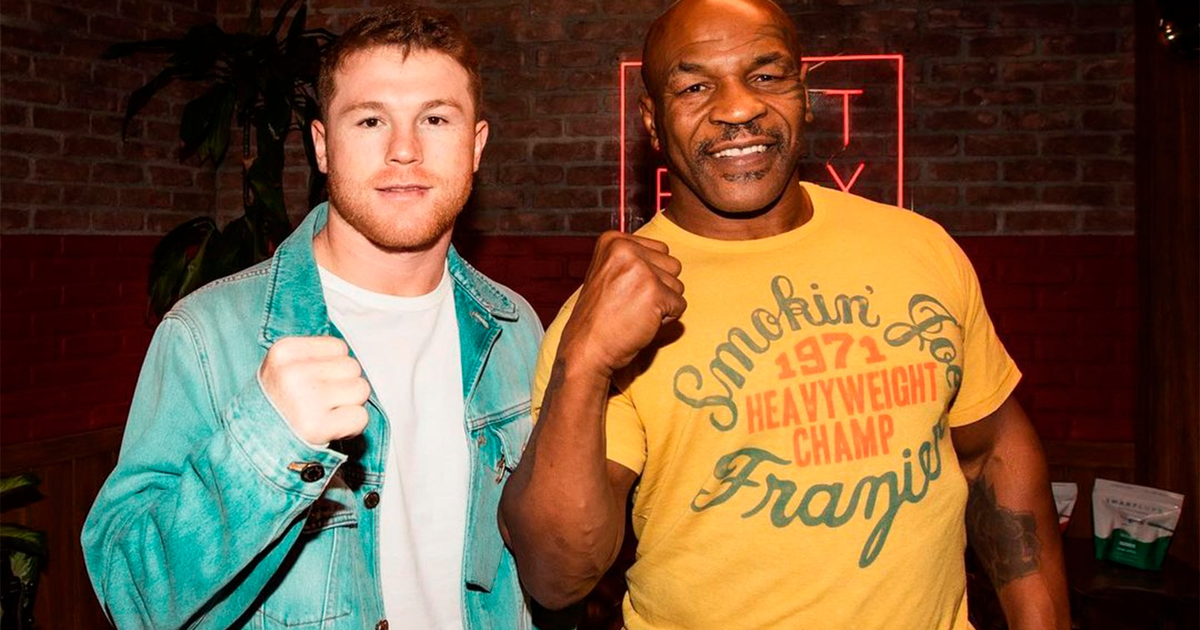 Dos personas posando con gestos de puño, simbolizando el enfrentamiento entre Canelo Álvarez y Terence Crawford.