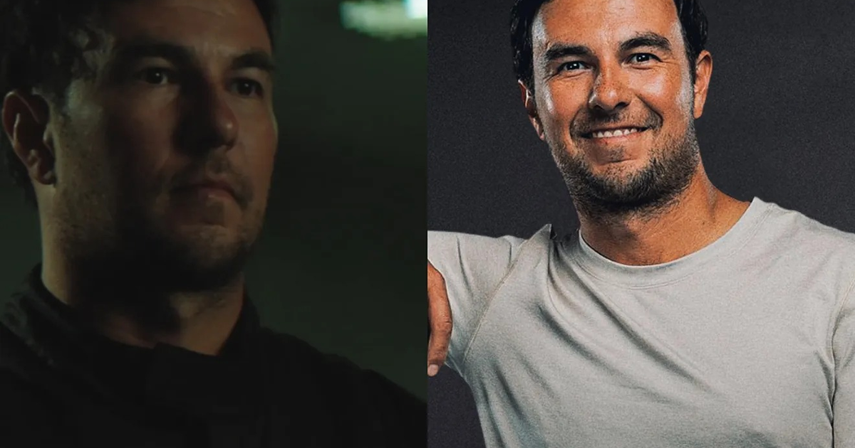 Retratos de Sergio 'Checo' Pérez antes y después de su fichaje por Cadillac para la F1 2026.