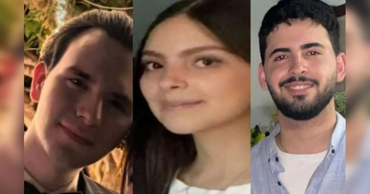 Collage de retratos de tres jóvenes desaparecidos en Mazatlán