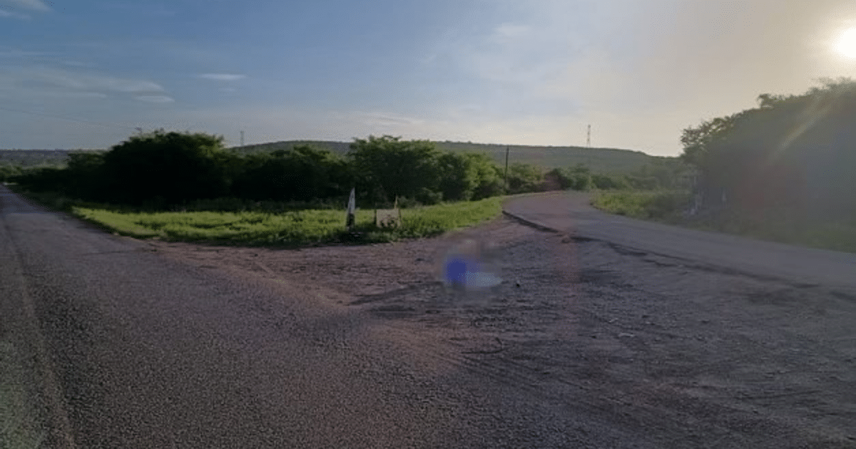 Intersección rural en Culiacán con caminos pavimentados y vegetación densa, lugar de un hallazgo impactante.