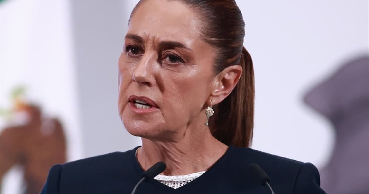 Claudia Sheinbaum hablando en una conferencia sobre El Mayo Zambada