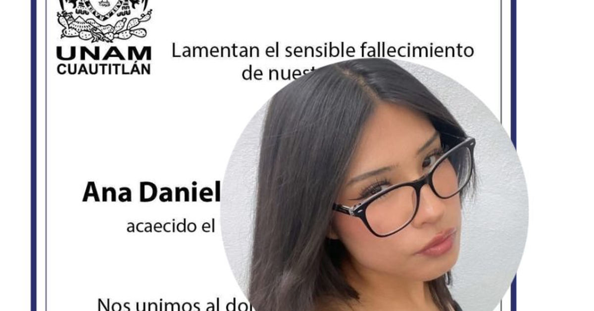 Comunicado de la UNAM Cuautitlán lamentando el fallecimiento de Ana Daniela Barragán, con su fotografía.