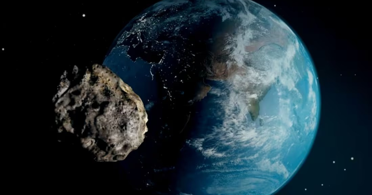 Asteroide 2025 FA22 cerca de la Tierra con fondo espacial oscuro