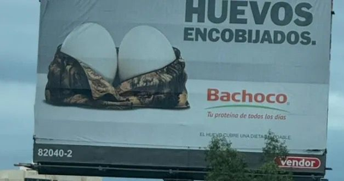 Billboard de Bachoco con huevos 'encobijados' en Culiacán