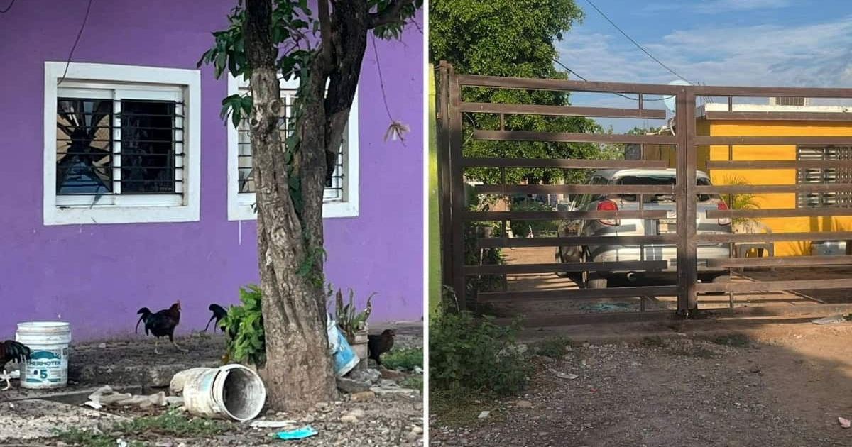 Entorno residencial en Culiacancito con pared púrpura y coche aparcado tras balaceras.