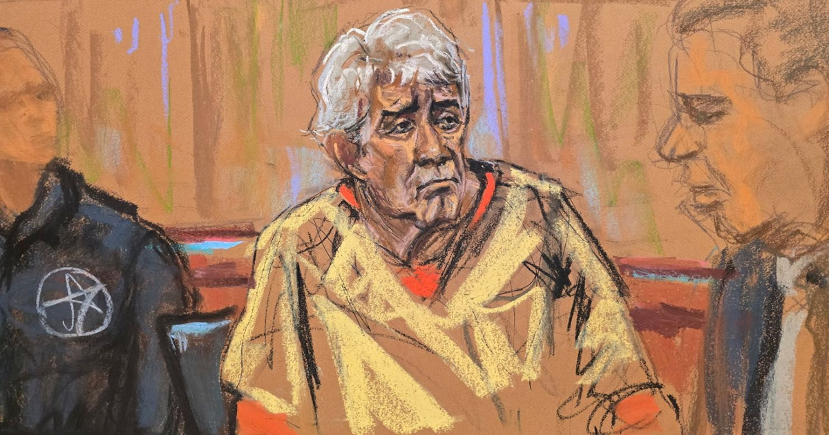 Boceto de Rafael Caro Quintero en un entorno judicial, con expresión de preocupación, relacionado con su entrega a EE.UU.