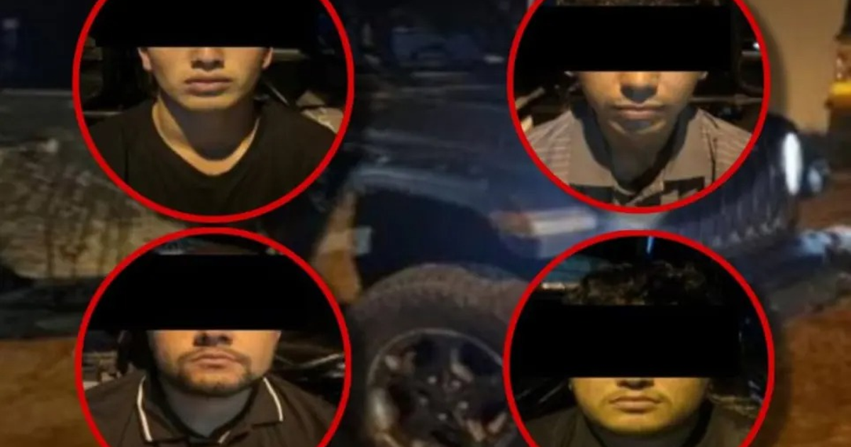 Detención de presuntos sicarios en Navolato con rostros ocultos y Jeep negra de fondo