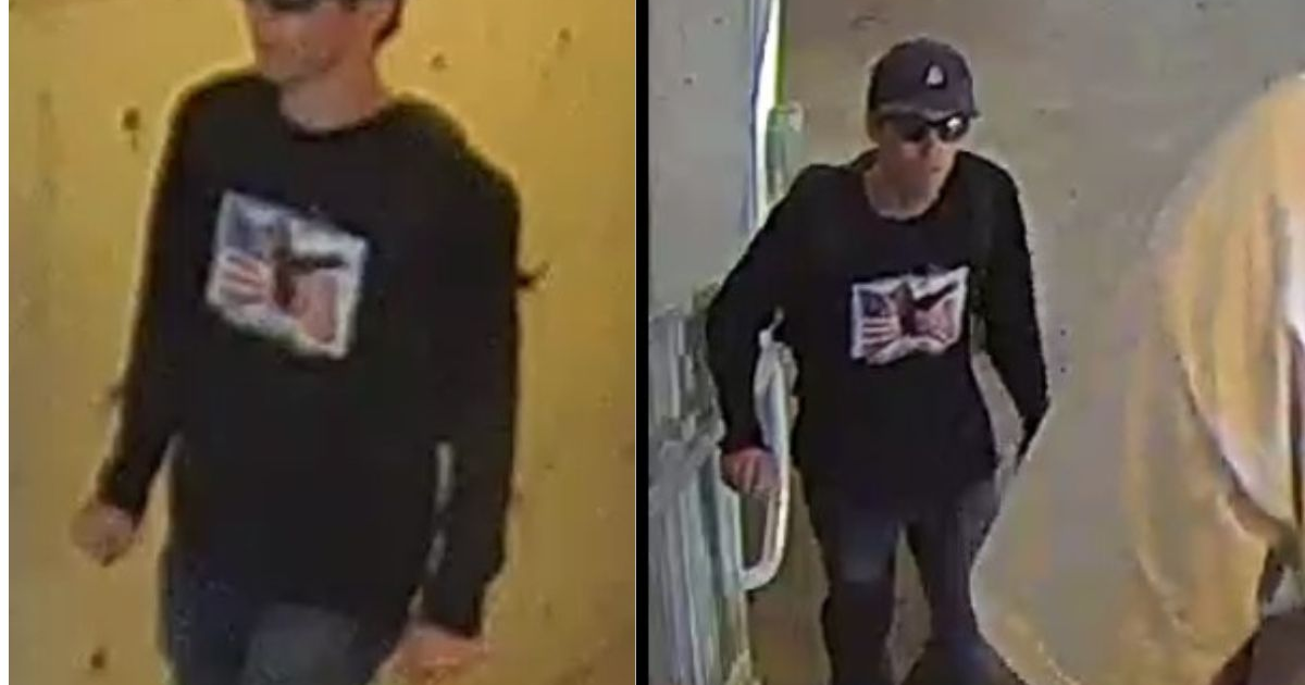 Hombre con camiseta negra y gafas de sol en pasillo, vinculado al tiroteo en Universidad Utah Valley.