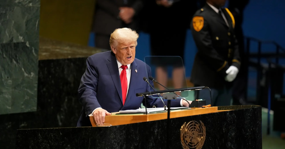Donald Trump en la Asamblea General de la ONU hablando sobre narcotráfico