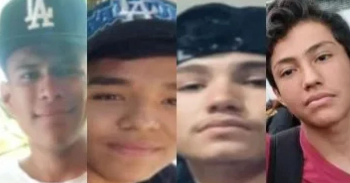 Collage de retratos de jóvenes con gorras, expresiones variadas