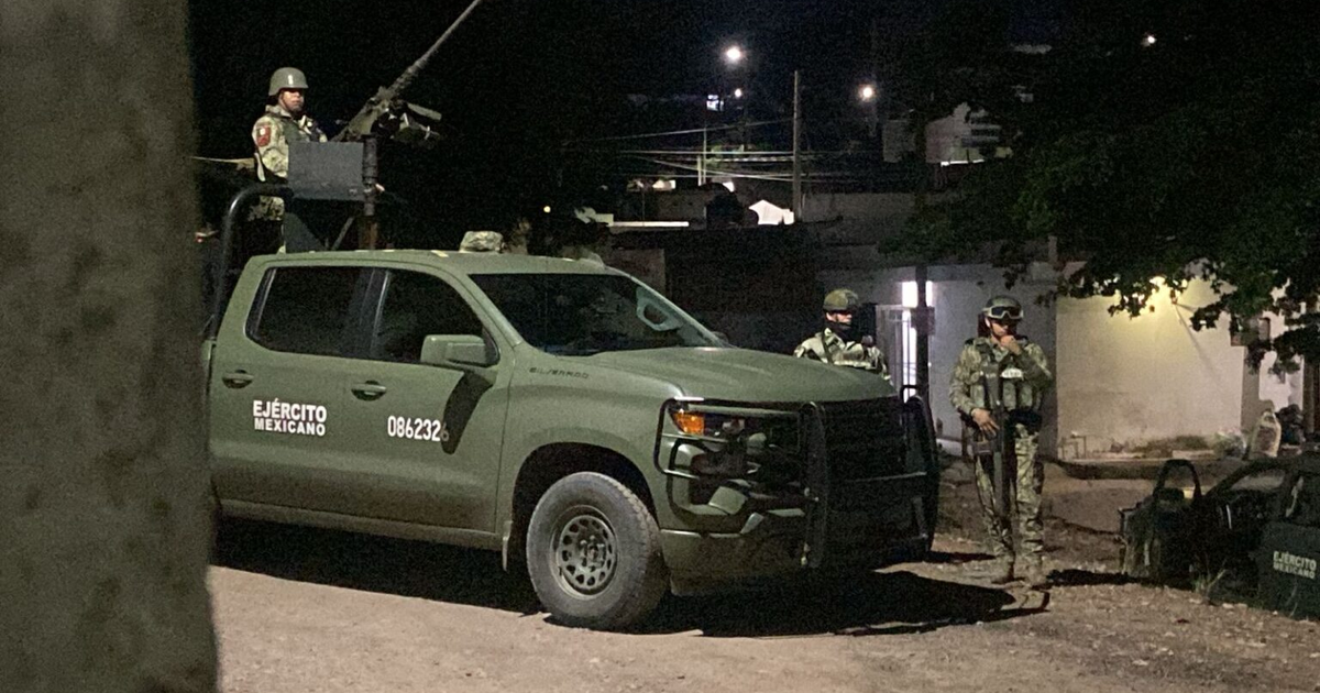 Camioneta militar y soldados en Culiacán tras ataque armado