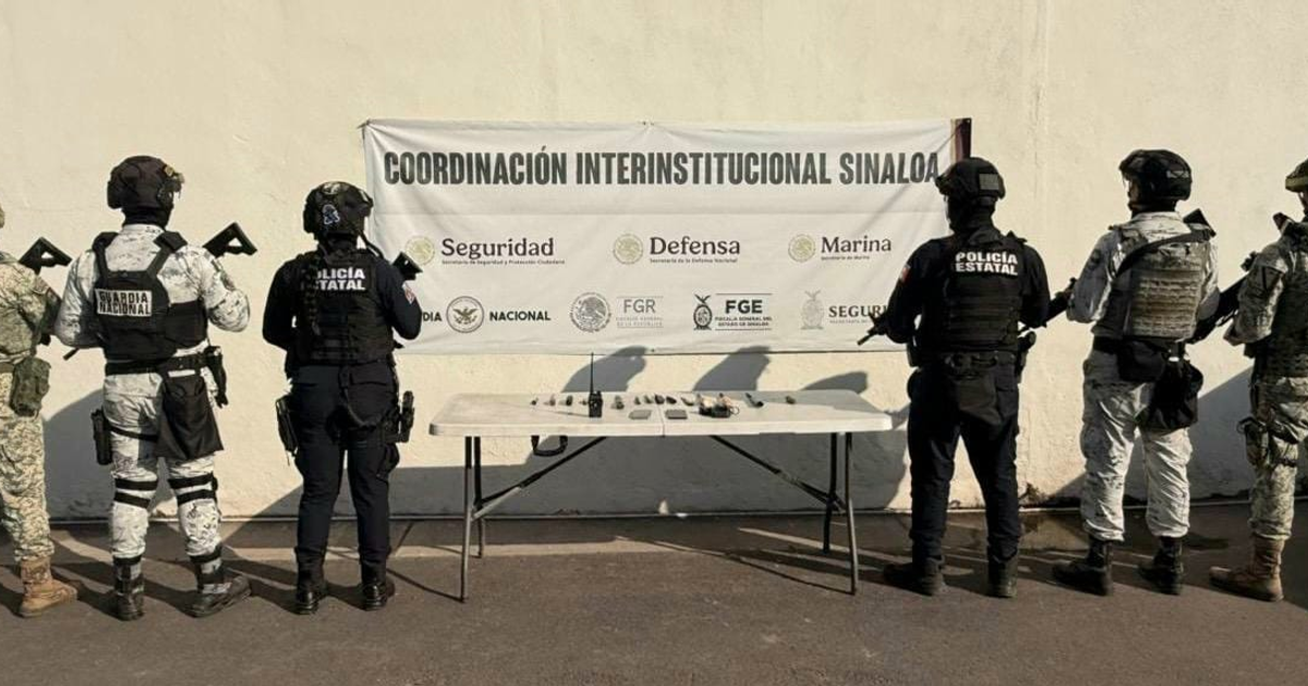 Fuerzas de seguridad en operativo en el Centro Penitenciario de Aguaruto, Sinaloa.