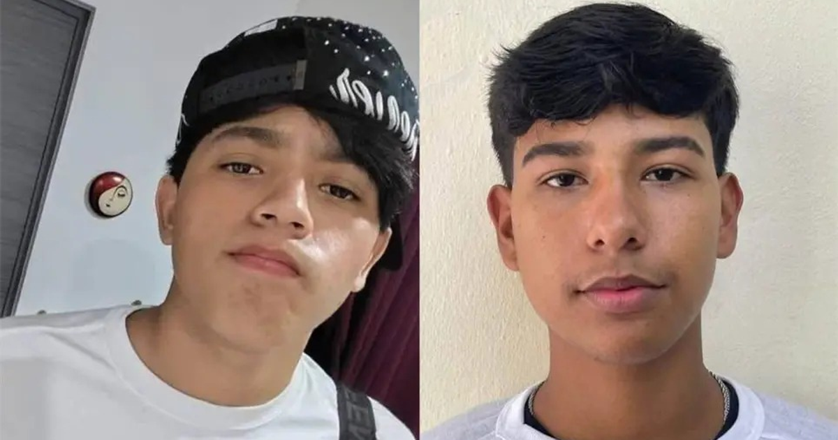 Retratos de Edwin Rodrigo Barraza Audeves e Isaac Alejandro Ortega Audeves, desaparecidos en La Campiña